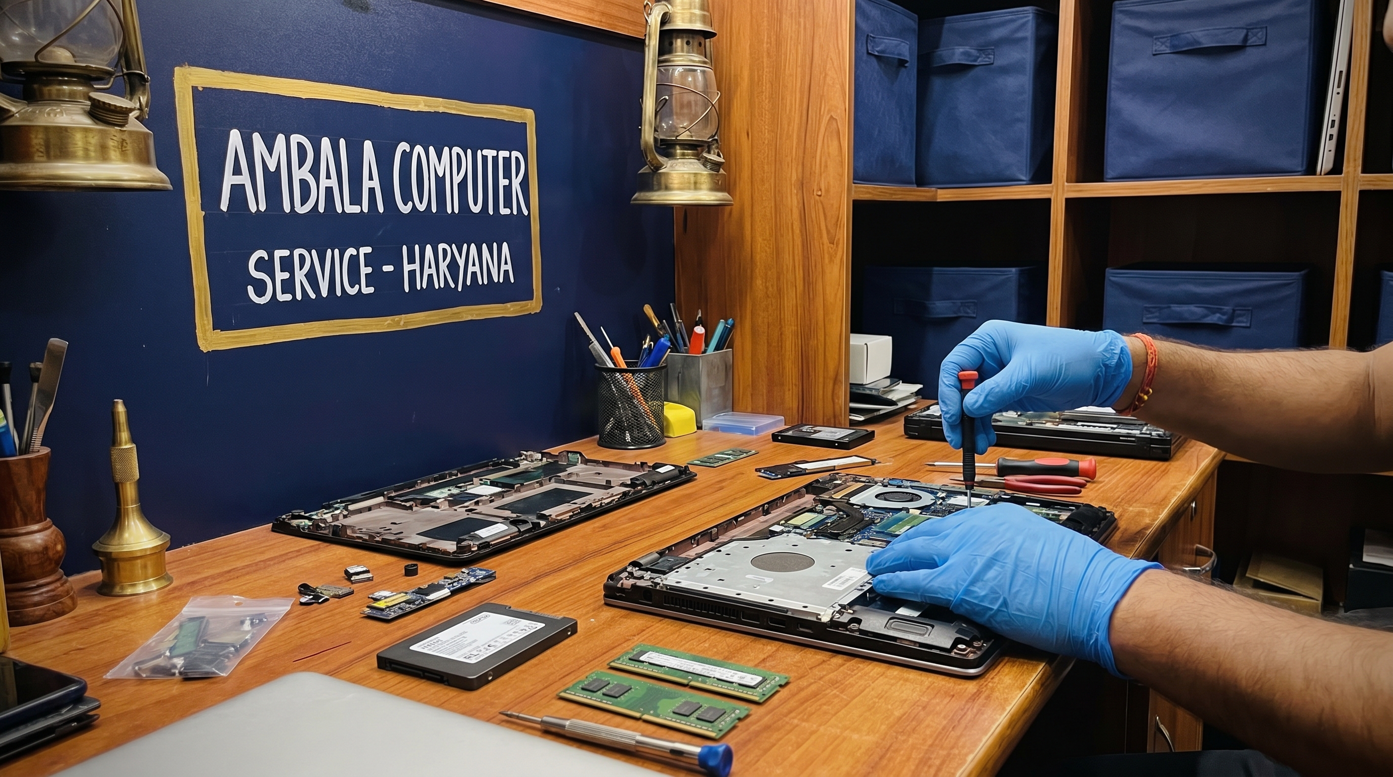Laptop repair service bench in Ambala